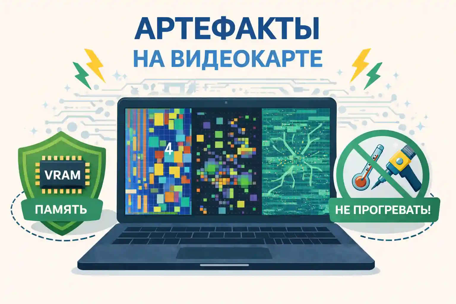 Артефакты на видеокарте: память, перегрев или уже серьёзный дефект