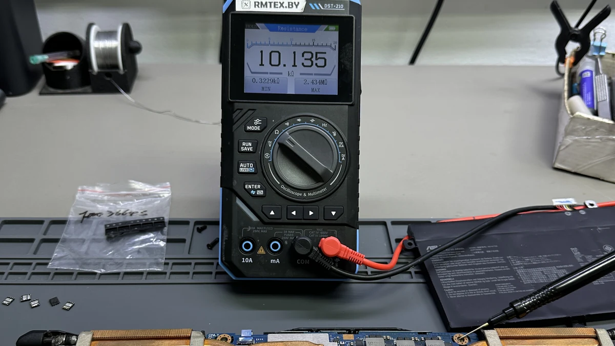 ASUS FA506 после неправильной чистки — ремонт питания видеочипа