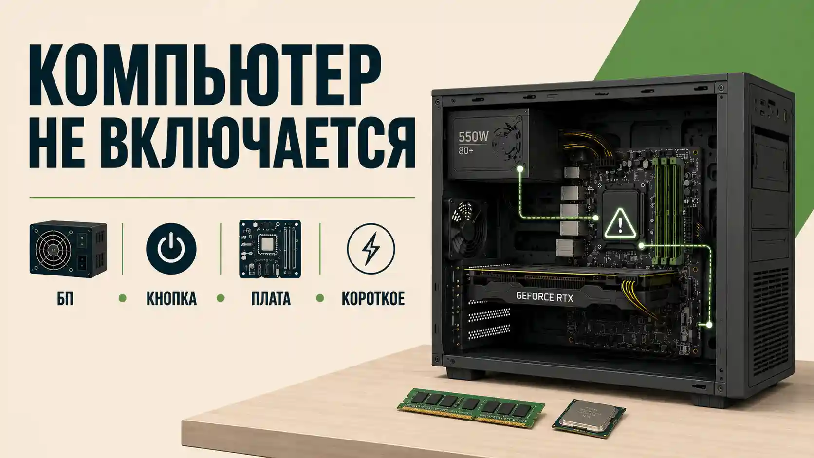 Компьютер не включается — причины и диагностика ПК в Могилёве