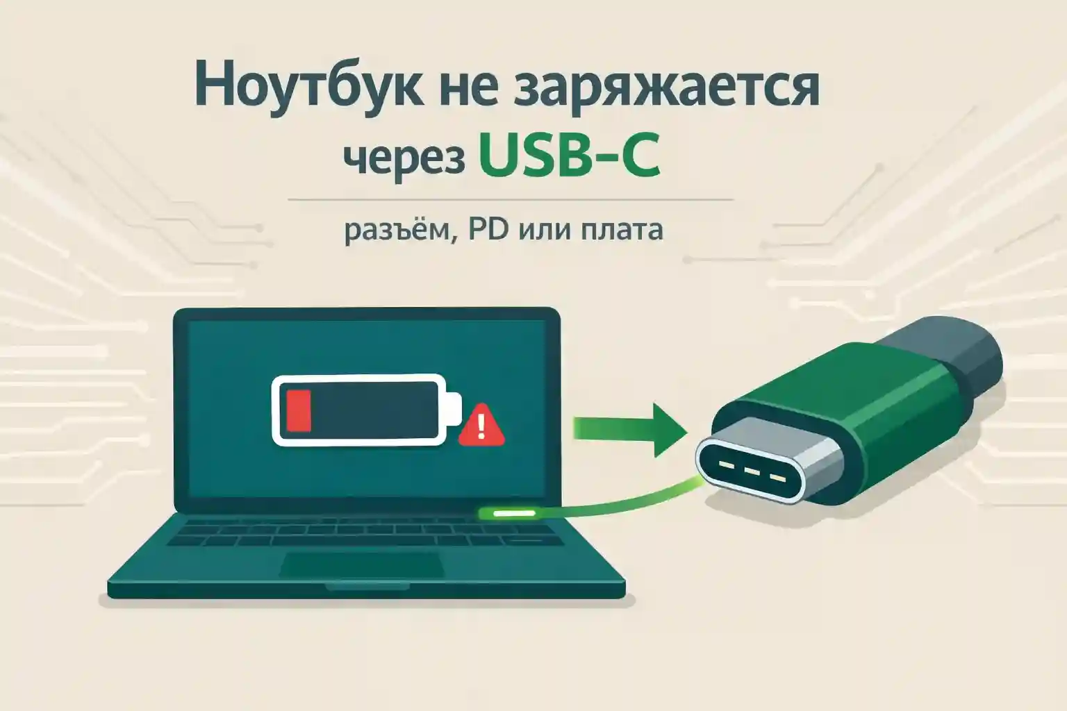 Ноутбук не заряжается через USB-C