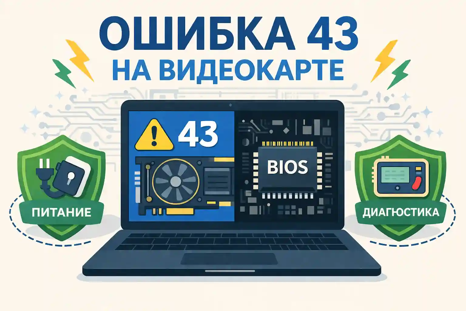 Ошибка 43 на видеокарте: драйвер, BIOS, память или питание