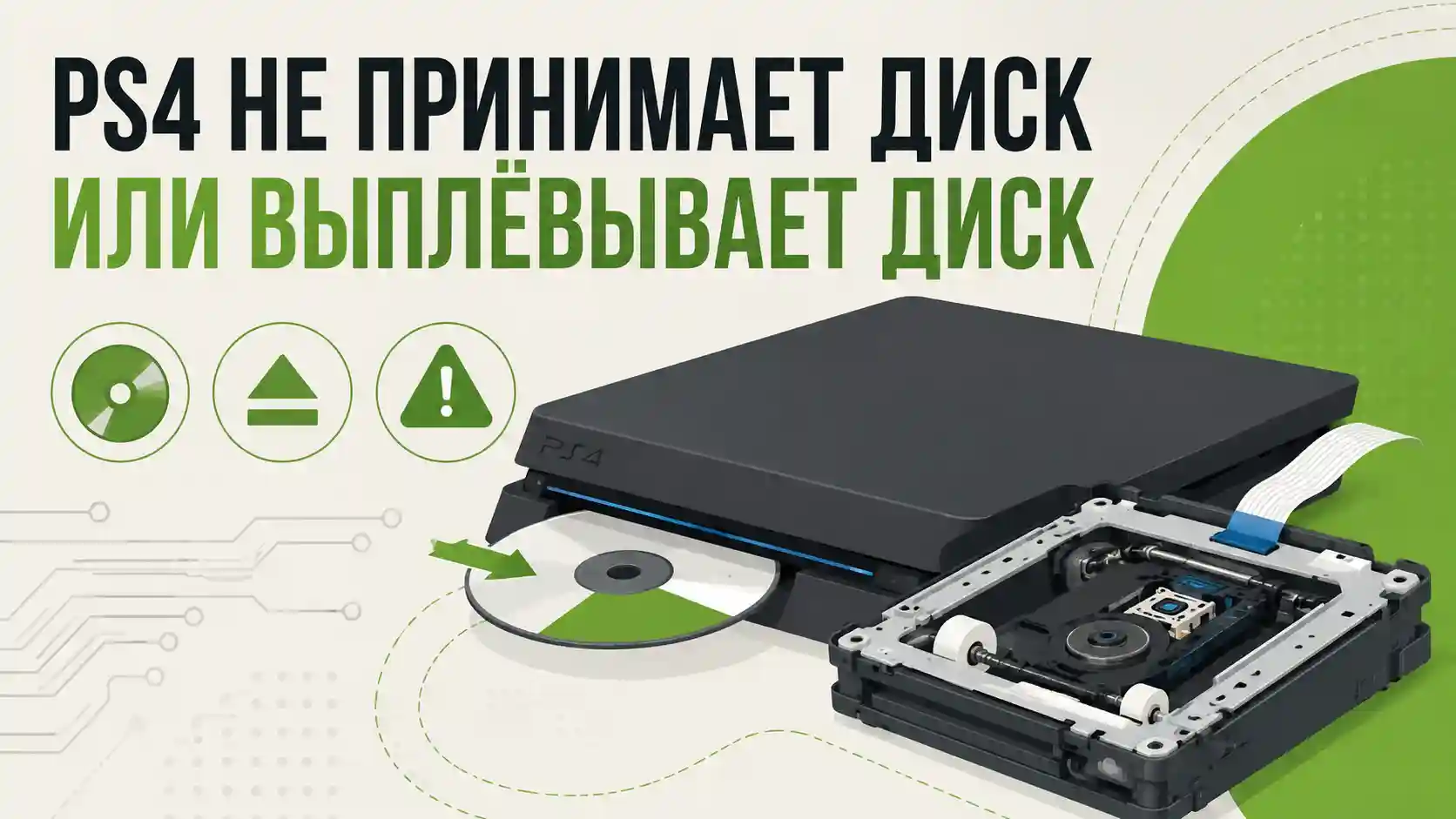 PS4 не принимает диск или выплёвывает диск — причины и ремонт привода